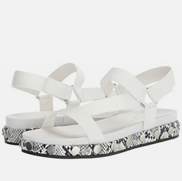 Perrie Jessica Simpson White Snakeskin Stud Strappy Sandals shoes 9.5 NEW DEAL - Picture 2 of 9